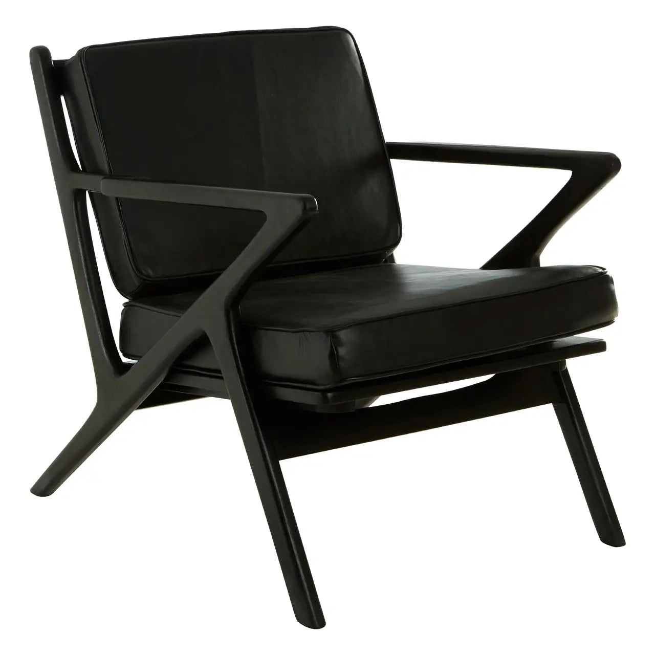 The Tredegar Black Leather Lounge Chair