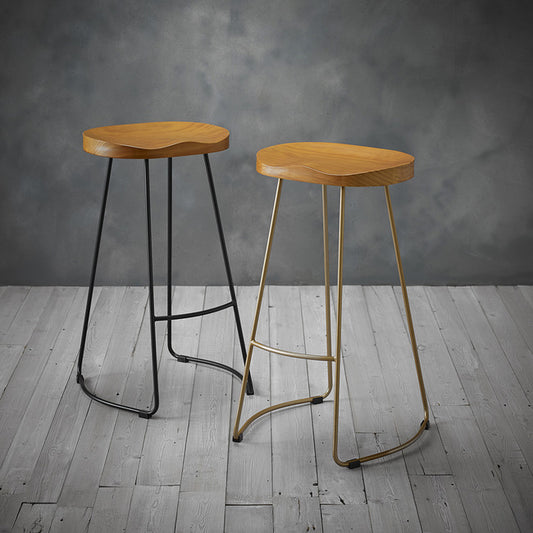 Bailey Pine Wood Seat Bar Stool